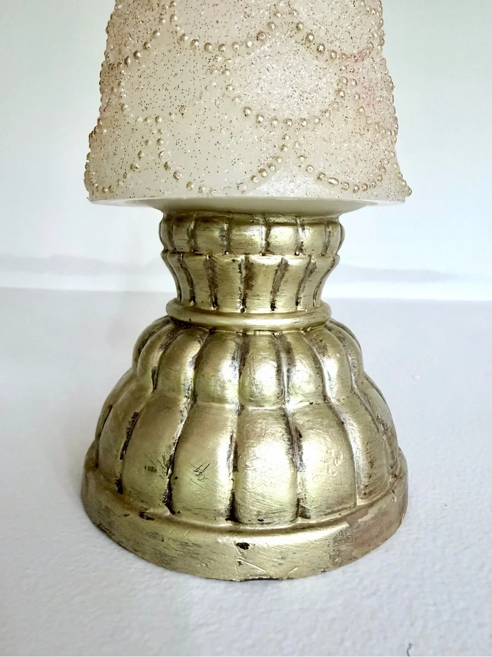 Three Illuminating Gold Wax Holiday Cone Trees - Picture 15 of 16